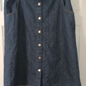 Classic Blue Button-Down Midi Skirt